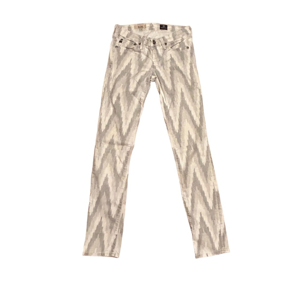 AG Vintage Lo Rise Jeans the stilt skinny jeans gray zig zag tribal print - Picture 2 of 9